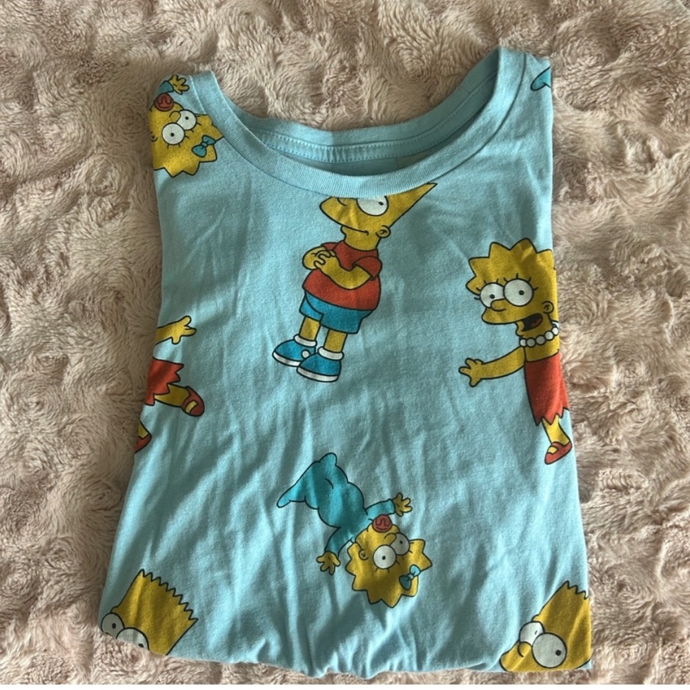 BART SIMPSON Men’s TShirt Size: Small Blue Shirt w yellow like new